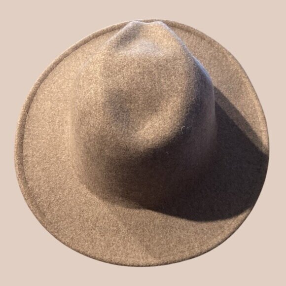 Womens Light Brown Wool Blend Fedora Panama Hat - Picture 3 of 7